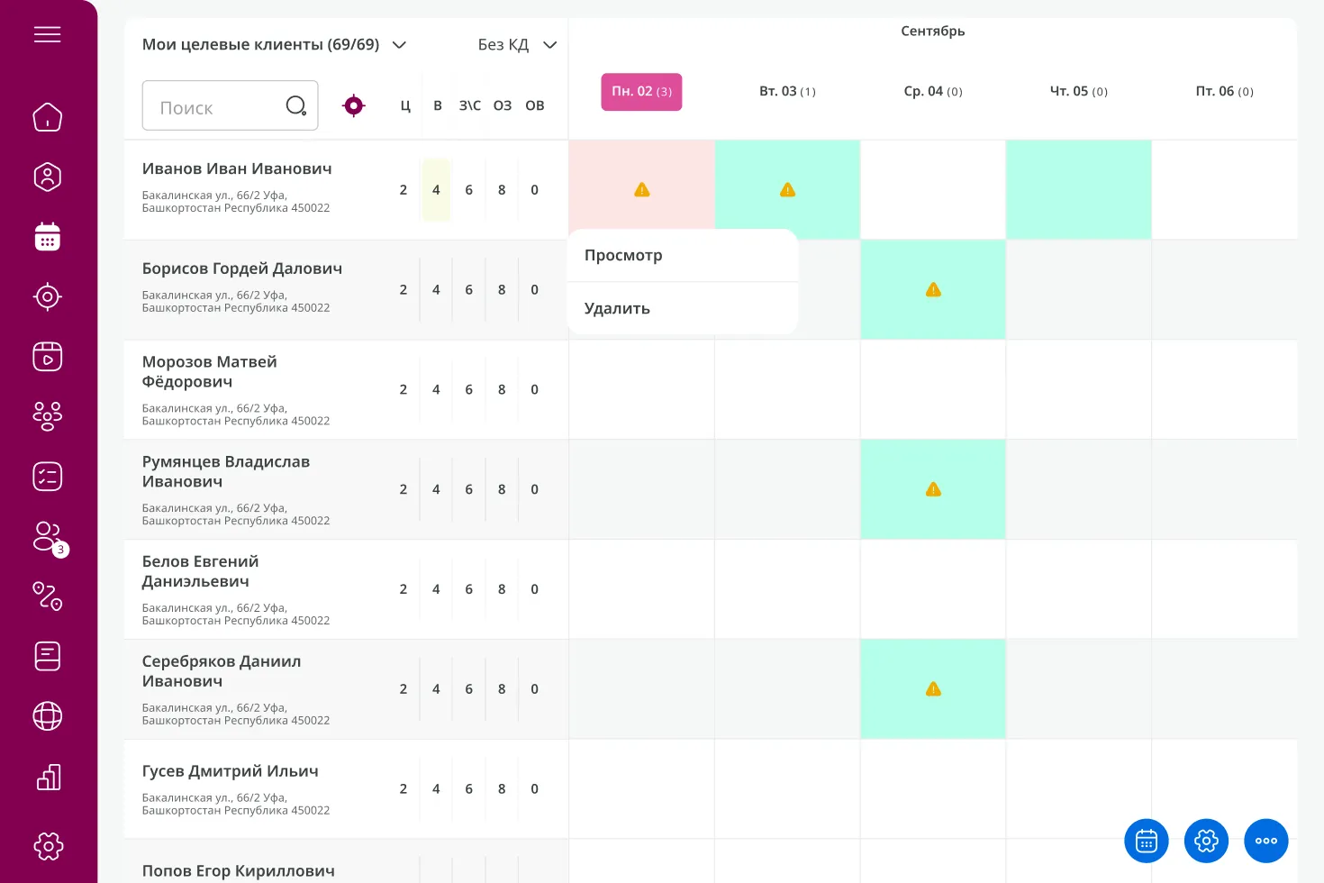 Функциональный модуль: цикловые планы